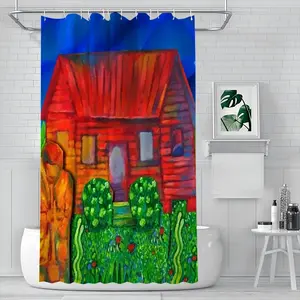 Red House With Miles Shower Curtain (Multi-Size)