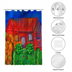 Red House With Miles Shower Curtain (Multi-Size)