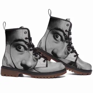 Men Salvador Dali Leather Work Boots