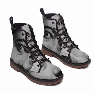 Men Salvador Dali Leather Work Boots