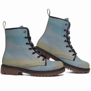 Men Mystic Blue Leather Work Boots