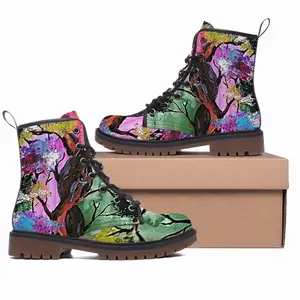 Men Colorful Family Tree Leather Work Boots