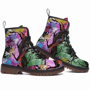 Men Colorful Family Tree Leather Work Boots