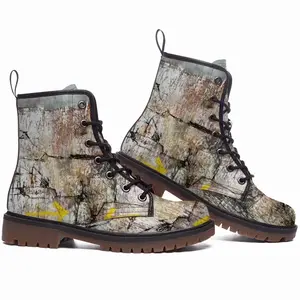 Men Yellow Arrows 2 Leather Work Boots