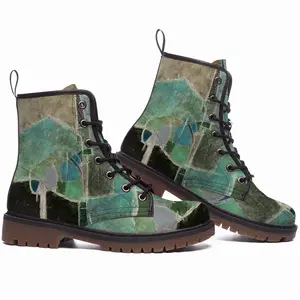 Men Landscape With Blue Leather Work Boots