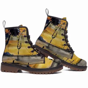 Men Village In Amber Leather Work Boots