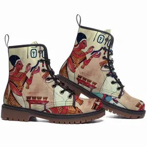 Men Murals Of Egypt Leather Work Boots