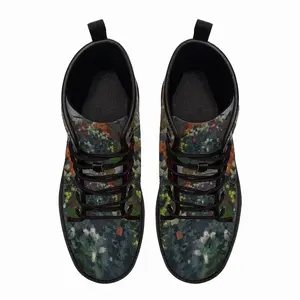 Men The Autumn Flowers Leather Work Boots