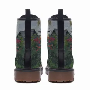 Men The Autumn Flowers Leather Work Boots