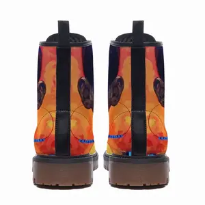 Men Colorful Meditation Leather Work Boots