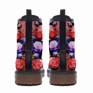 Men Beautiful Like Roses Leather Work Boots