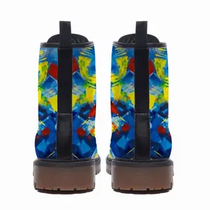 Men Beautiful Floral Leather Work Boots