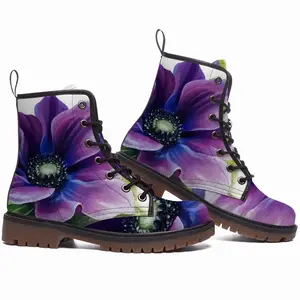 Men Violet Charm Leather Work Boots