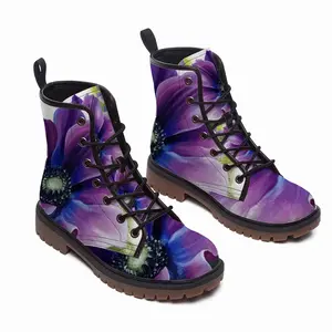 Men Violet Charm Leather Work Boots