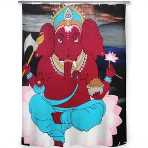 Ganesha Indian Buddha Religious Animals Elephant Shower Curtain (Multi-Size)