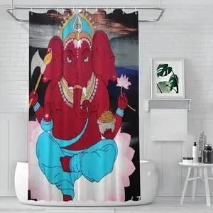 Ganesha Indian Buddha Religious Animals Elephant Shower Curtain (Multi-Size)