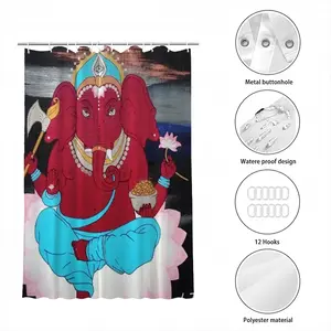 Ganesha Indian Buddha Religious Animals Elephant Shower Curtain (Multi-Size)