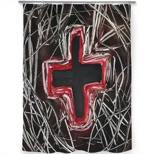 Black Cross Shower Curtain (Multi-Size)