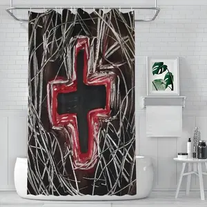 Black Cross Shower Curtain (Multi-Size)