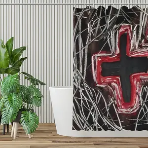 Black Cross Shower Curtain (Multi-Size)