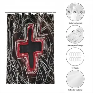 Black Cross Shower Curtain (Multi-Size)