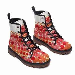 Men Calligraphic Landscape 005 Leather Work Boots