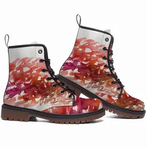 Men Calligraphic Landscape 011 Leather Work Boots