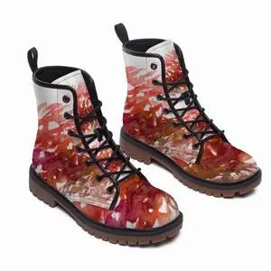 Men Calligraphic Landscape 011 Leather Work Boots