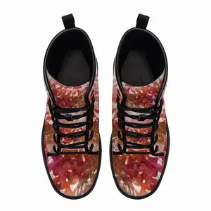 Men Calligraphic Landscape 011 Leather Work Boots