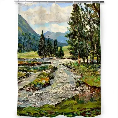 Scenic Mountain River Shower Curtain (Multi-Size)