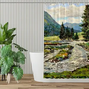 Scenic Mountain River Shower Curtain (Multi-Size)