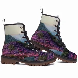 Men Where Flowers Live Leather Work Boots