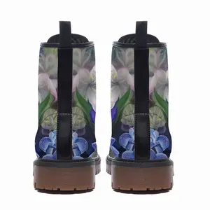 Men Floral Fantasy Leather Work Boots