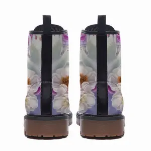 Men Floral Dance Leather Work Boots