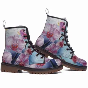 Men Orchid Charm Leather Work Boots