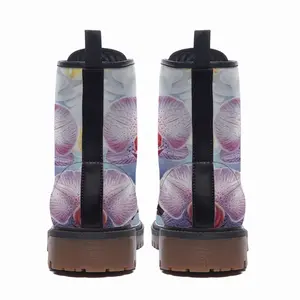 Men Orchid Charm Leather Work Boots