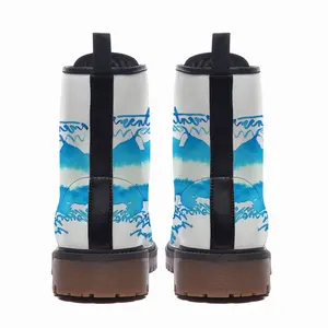 Men Calligraphic Landscape 009 Leather Work Boots