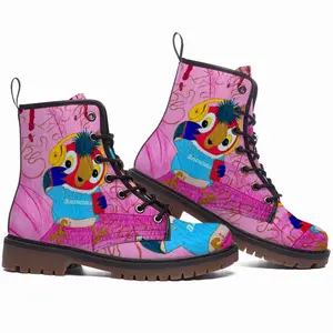 Men Fashionista - Bird Animals Pink Yellow Balenciaga Leather Work Boots