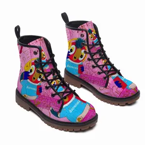 Men Fashionista - Bird Animals Pink Yellow Balenciaga Leather Work Boots