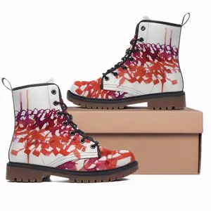 Men Calligraphic Landscape 003 Leather Work Boots