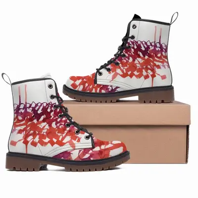 Men Calligraphic Landscape 003 Leather Work Boots