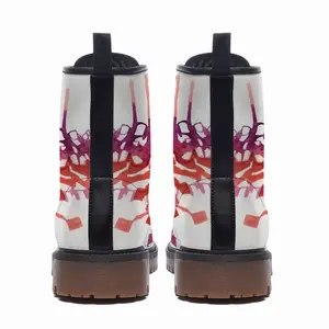 Men Calligraphic Landscape 003 Leather Work Boots