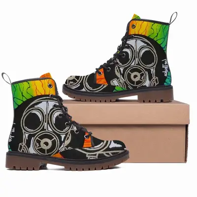 Men Earth Pandemic Interior Decor Street Art Leather Work Boots