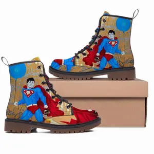 Men Winnieman - Superman Gold Honey Leather Work Boots