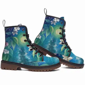 Men Starry Night Leather Work Boots