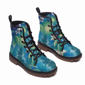 Men Starry Night Leather Work Boots