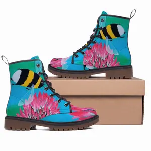 Men Flights Of The Bumblebee Animals Insects Clever Botanical Garden Flora Leather Work Boots