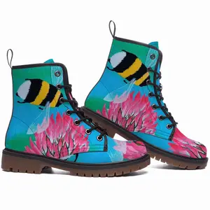 Men Flights Of The Bumblebee Animals Insects Clever Botanical Garden Flora Leather Work Boots