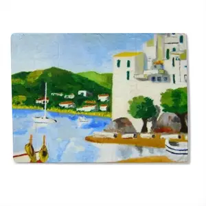 Cadaques (Spain) Baby Flannel Blanket (Horizontal)