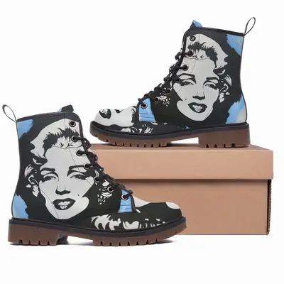 Men Marilyn Monroe - Girl Women Blonde Fashion Art Poster Leather Work Boots